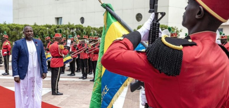 Uganda’s Ambassador Farid Kaliisa presents credentials to Gabon’s President Oligui Nguema.